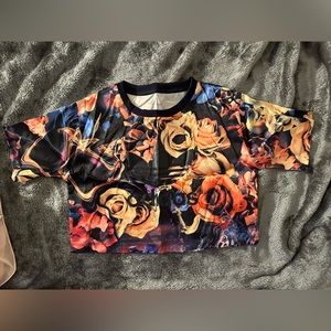 Adidas Colorful Rose Crop Shirt